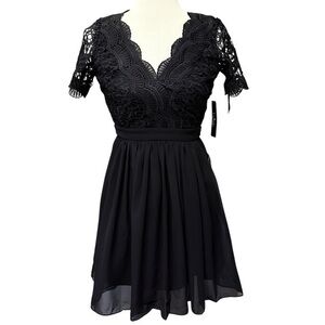 NWT Lulus Black Lace Skater Dress Size XS – Cocktail, Prom, Evening